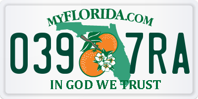 FL license plate 0397RA