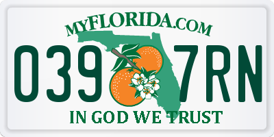 FL license plate 0397RN