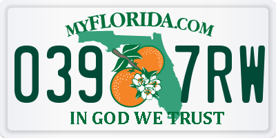 FL license plate 0397RW