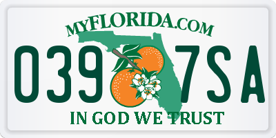 FL license plate 0397SA