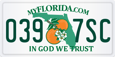 FL license plate 0397SC