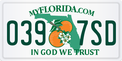 FL license plate 0397SD