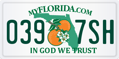 FL license plate 0397SH