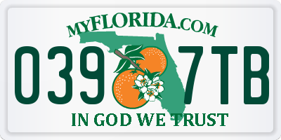 FL license plate 0397TB