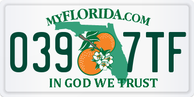 FL license plate 0397TF