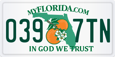 FL license plate 0397TN