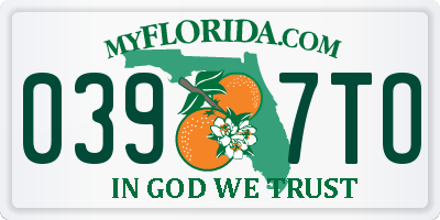FL license plate 0397TO