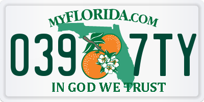 FL license plate 0397TY