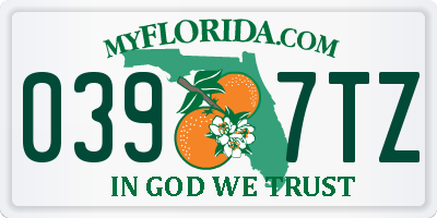 FL license plate 0397TZ