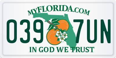 FL license plate 0397UN