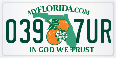 FL license plate 0397UR
