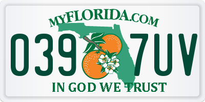 FL license plate 0397UV