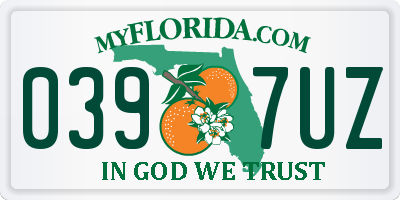 FL license plate 0397UZ