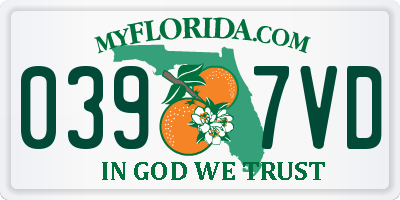FL license plate 0397VD