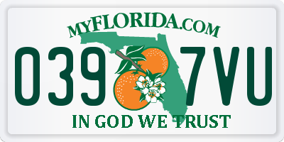 FL license plate 0397VU