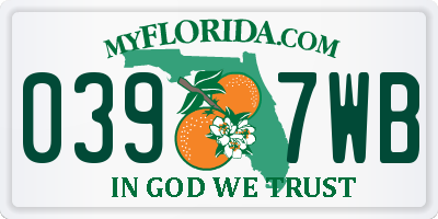 FL license plate 0397WB