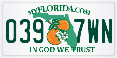 FL license plate 0397WN