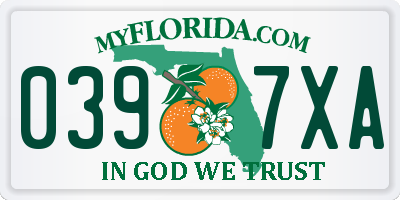 FL license plate 0397XA
