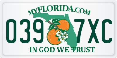 FL license plate 0397XC
