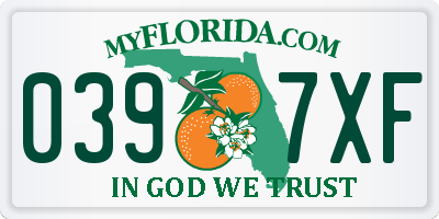 FL license plate 0397XF