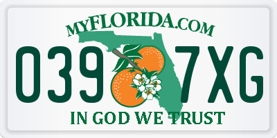 FL license plate 0397XG