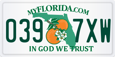 FL license plate 0397XW