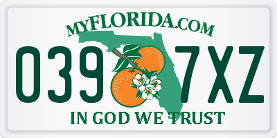 FL license plate 0397XZ