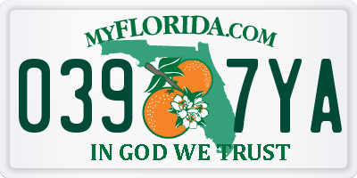 FL license plate 0397YA