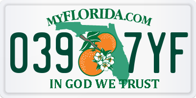 FL license plate 0397YF