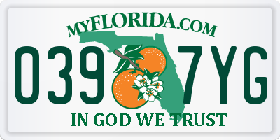 FL license plate 0397YG