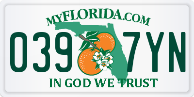 FL license plate 0397YN