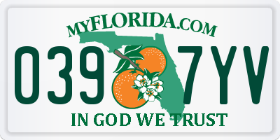 FL license plate 0397YV