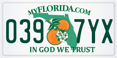 FL license plate 0397YX