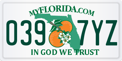 FL license plate 0397YZ