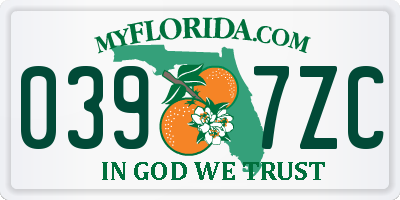 FL license plate 0397ZC