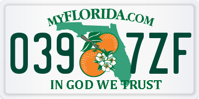 FL license plate 0397ZF