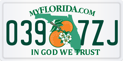 FL license plate 0397ZJ