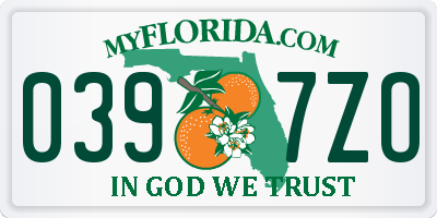 FL license plate 0397ZO