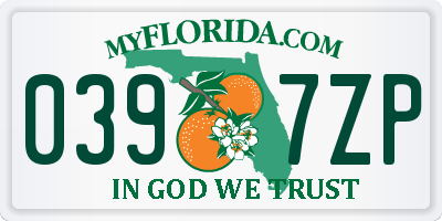 FL license plate 0397ZP