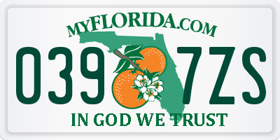FL license plate 0397ZS