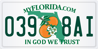 FL license plate 0398AI