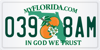 FL license plate 0398AM