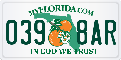 FL license plate 0398AR