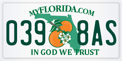 FL license plate 0398AS