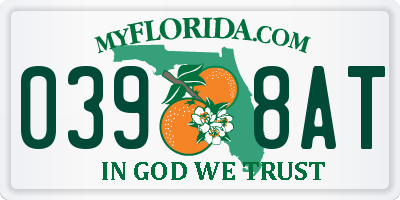FL license plate 0398AT