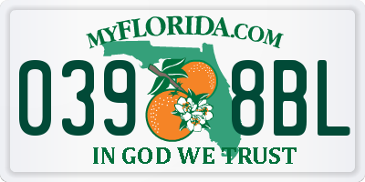 FL license plate 0398BL