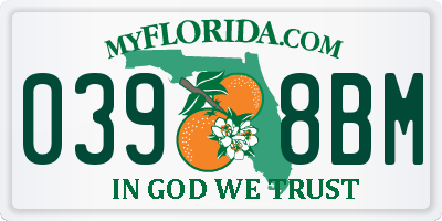 FL license plate 0398BM
