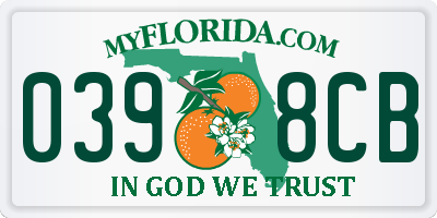 FL license plate 0398CB