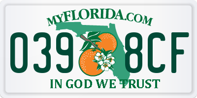 FL license plate 0398CF