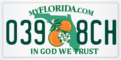 FL license plate 0398CH